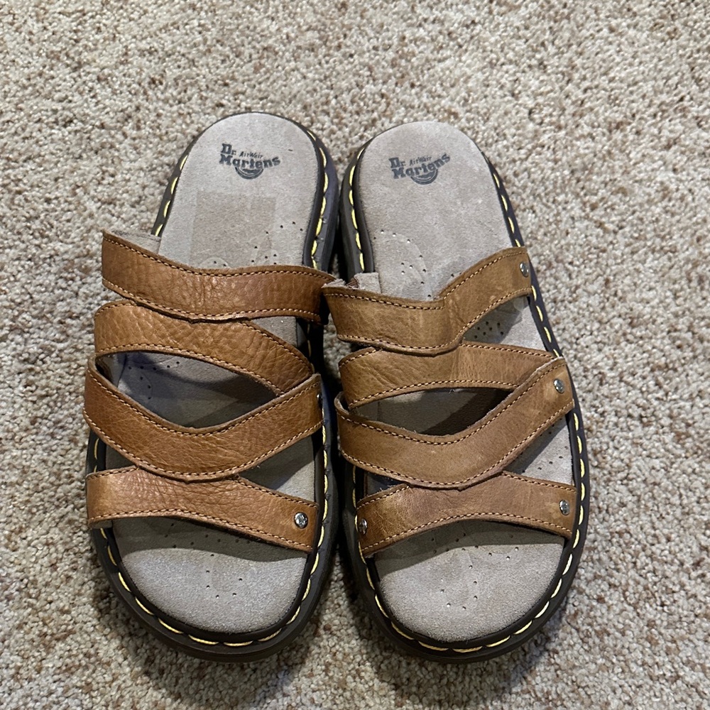 Dr. Martens Tan Triple Strap Sandals